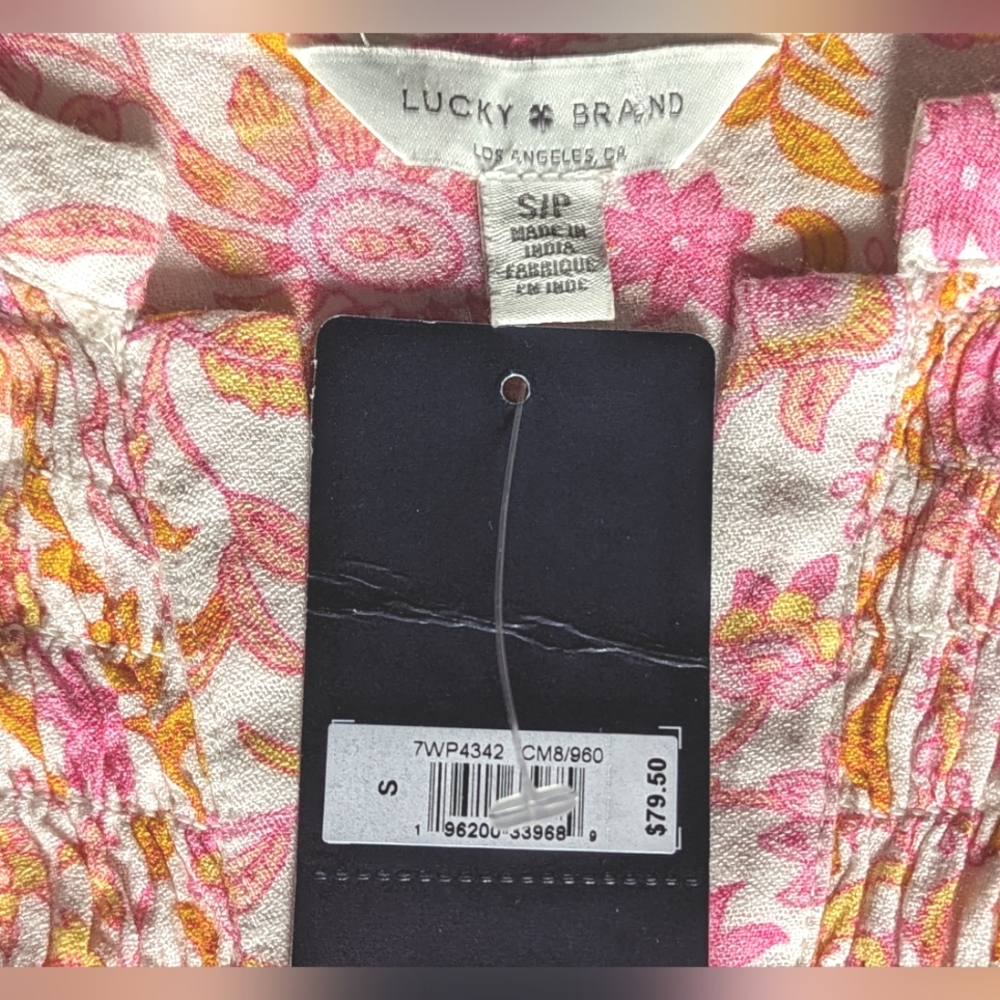 NWT.... Lucky Brand Floral High/low Boho Blouse Size Small - Picture 3 of 9